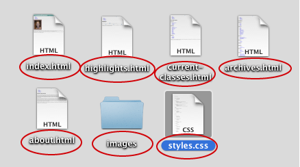 image of files and folder as they appear on the desktop